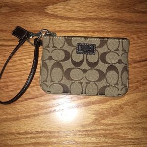 Brown/Tan Coach Wristlet